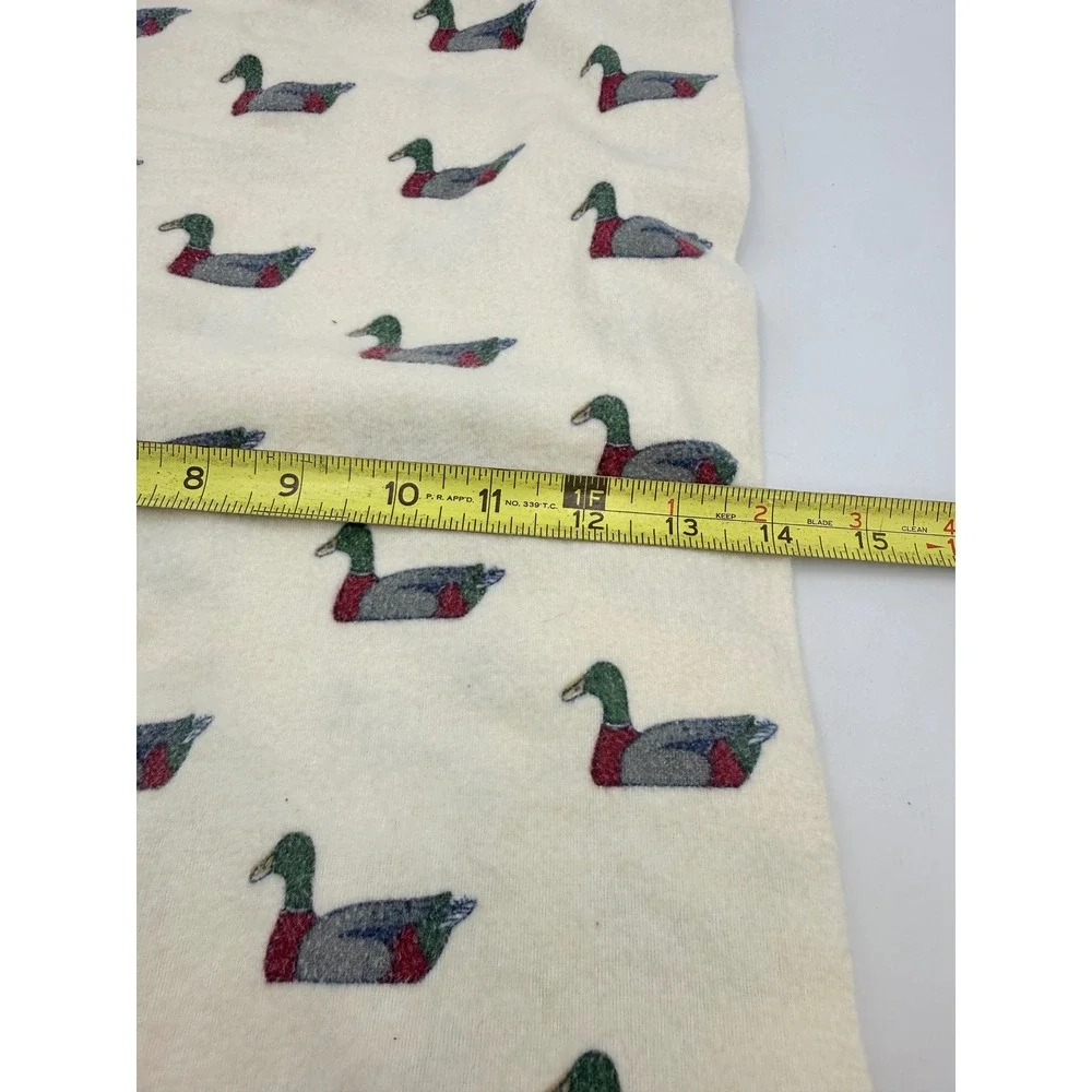 Vintage Mallard Duck Decoy Print Pillow Case Cream Lodge Cabin Decor 28x17.5